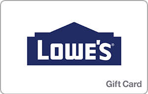 $100 Lowe's gift card with orange Lowe's branding on white background.