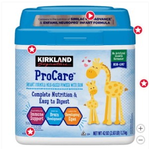 Costco Members: 2-Pack 42-Oz Kirkland Signature ProCare Non-GMO Infant Formula $52 + Free Shipping