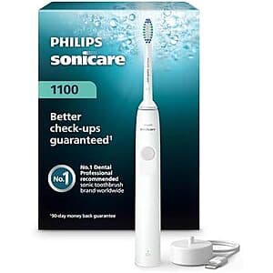 Philips Sonicare 1100 Rechargeable Electric Toothbrush (White) $16