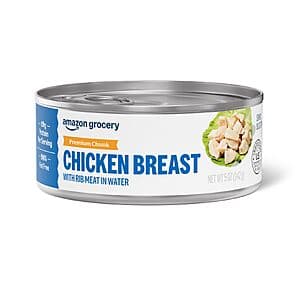 Prime Members: 5-Oz Amazon Grocery Premium Chunk Chicken Breast $1.20 w/ S&S + Free S&H