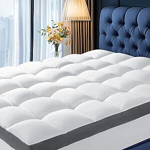 LIANLAM Queen Mattress Topper for Back Pain Relief (60" x 80", Gray) $24 + Free S&H