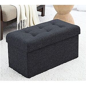 QVC New Customers: 30" Ornavo Home Tufted Linen Storage Ottoman Bench (Various) $26.40 + Free S&H