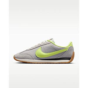 Nike Pacific Shoes available in three colorway options including Moon Particle/Sail/Burgundy Ash, Cargo Khaki/Black/Gum, and Sapphire/Sail/Black/Saffron.