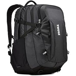 Thule EnRoute Escort 2 backpack in dark shadow color with 27-liter capacity, featuring multiple compartments and professional design.