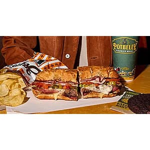 Potbelly sandwich BOGO promotion sign featuring Big and Original size sandwiches.