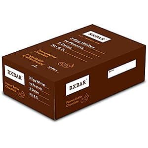 12-Count 1.83-Oz RXBAR Protein Snack Bars (Peanut Butter Chocolate) $14.30 w/ Subscribe & Save