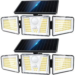 Prime Members: 2-Pk KOOPER 3-Head 210 LED Solar Motion Sensor Flood Lights $13.70 + Free S&H