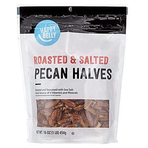 16-Oz Happy Belly Roasted and Salted Pecan Halves $7.85 w/ Subscribe & Save