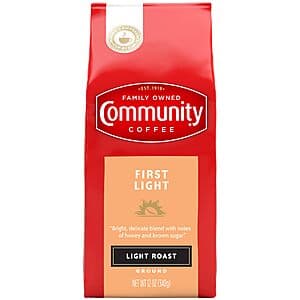 Select Accts: 12-Oz Community Coffee First Light Blend Light Roast Ground Coffee $6.25 w/ S&S