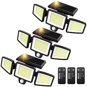 3-Pack SZRSTH 210 LED 2500 Lumen Solar Outdoor Motion Sensor Lights $22 + Free Shipping