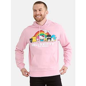 Hello Kitty and Friends Men's Graphic Hoodie Sweatshirt (Pink, Select Sizes) $15