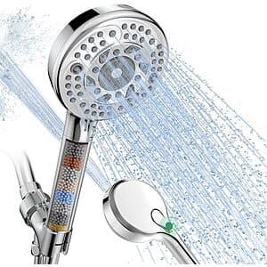 SunCleanse Handheld Filtered Shower Head w/ 9-Spray Modes (Various Colors) from $12.50