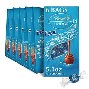 6-Pack 5.1-Oz Lindt LINDOR Milk Chocolate Candy Truffles (Sea Salt) $21.55 w/ Subscribe & Save