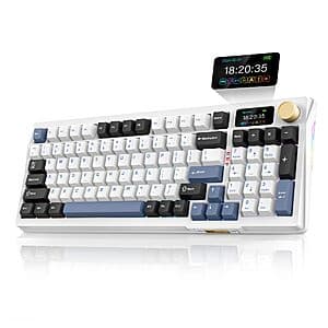 RedThunder K95 Wireless Mechanical Keyboard w/ TFT Screen & Knob (Snowy White-Blue) $68.85 + Free Shipping