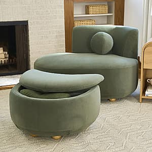 45.28" Better Homes & Gardens Juliet Modern Velvet Chaise & Storage Ottoman $164 + Free Shipping