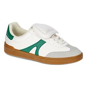 No Boundaries Women's Fashion Sneakers (White/Green) $10