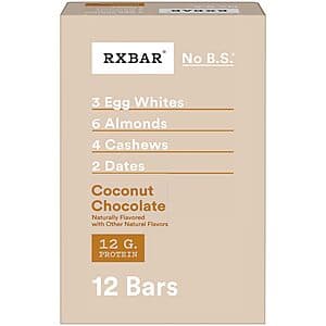 12-Pack 1.8-Oz RXBAR Protein Bars (Coconut Chocolate) $13.25 w/ Subscribe & Save
