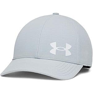 Under Armour Men's Iso-Chill ArmourVent fitted baseball cap in black with moisture-wicking technology.