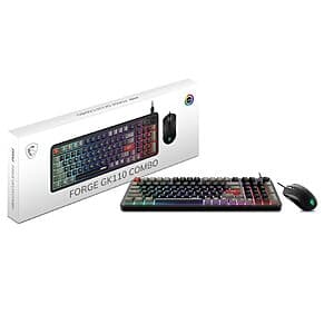 MSI Forge GK110 Gaming RGB Keyboard & GM320 Mouse Set US Combo $25