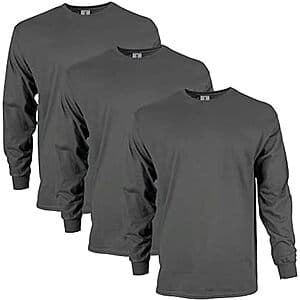 3-Pack Gildan Ultra Cotton Long Sleeve T-Shirts $13.20