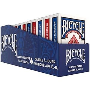12-pack of Bicycle standard playing cards in original packaging.