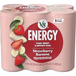 6-Pack 8-Oz V8 +ENERGY Drink (Strawberry Banana) 7 for $18.90 w/ Subscribe & Save