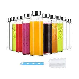12-Pack 18oz Luxfuel Glass Juice Bottles w/ Lids $20 + Free S/H w/ Prime