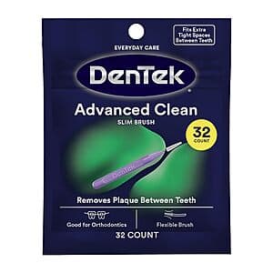 Select Accts: 32ct DenTek Slim Brush Advanced Clean Interdental Brushes $2.85 w/ S&S