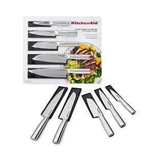 5-Piece KitchenAid Gourmet Forged Stainless Steel Knife Set w/ Blade Covers $9.95