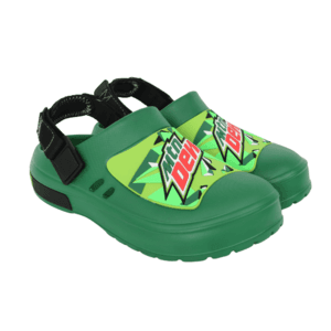 Ground Up Men's Slip-On Clog Sandals: Mountain Dew $10, Doritos Flame $9