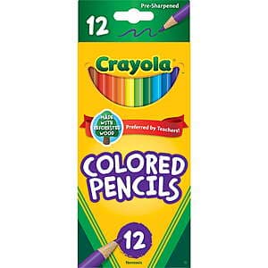 12-Ct Crayola Colored Pencil Set $1