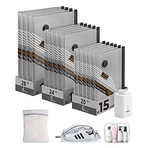 Prime Members: 18-pk BAGSMART Vacuum Storage Bags w/ Rechargeable Pump $17.95 + Free S&H