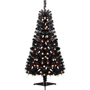 4.5' Goplus Pre-Lit Halloween Tree w/ 6 Lighting Modes $24.85