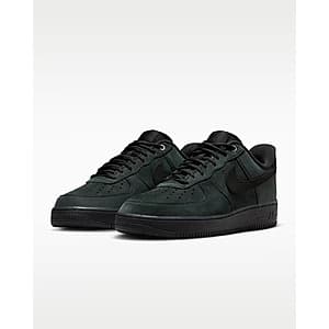 Black Nike Air Force 1 '07 WB men's sneaker with classic design, white midsole, and waterproof construction in black colorway.