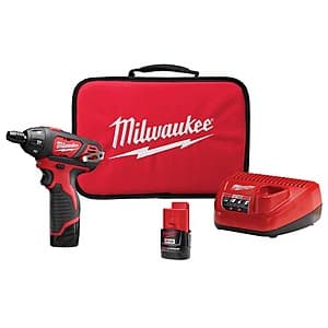 Milwaukee M12 Cordless 1/4" Hex Screwdriver Kit w/ 2x 1.5Ah Batteries & Charger $79 + Free S&H