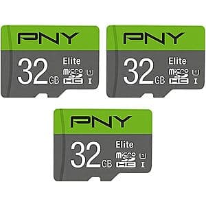3-Pack 32GB PNY Elite Class 10 U1 microSDHC Flash Memory Card $9.35