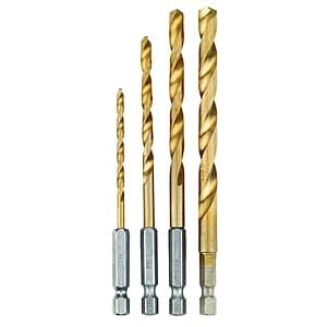 4-Piece RYOBI SpeedLoad+ Titanium Hex Shank Twist Drill Bit Set $3 + Free Shipping