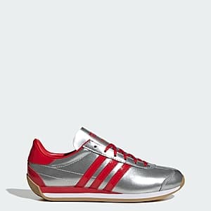 adidas Women's Country OG Shoes (Limited Sizes, Silver Metallic/Scarlet/Cloud) $20 + Free Shipping