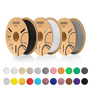 1kg 1.75mm ELEGOO PLA 3D Printer Filament 5 for $45.85 & More + Free S&H