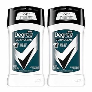 2-Pack 2.7-oz Degree Men UltraClear Black + White Antiperspirant Deodorant $4 w/ Subscribe & Save