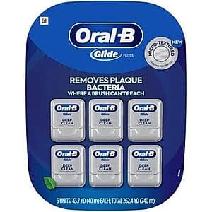 6-Pack 43.7-Yd Oral-B Glide Pro-Health Dental Floss (Deep Clean) $10.15 w/ Subscribe & Save