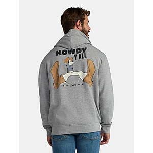 Men's Disney Goofy Howdy Y'All Graphic Fleece Zip Up Hoodie (Heather Grey) $9.45 + Free S&H on $35+