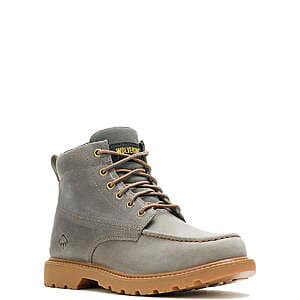 Wolverine Floorhand Moc-Toe Slip & Oil Resistant Soft Toe Work Boots (Grey) $49.95 + Free S&H