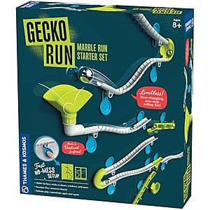 63-Pc Thames & Kosmos Gecko Run Flexible Track Vertical Marble Run Starter Set $13.90
