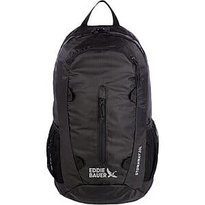 20L Eddie Bauer Stowaway Ripstop Polyester Packable Backpack (Onyx Black) $20
