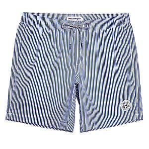 Maamgic Men's Swim Trunks w/ Mesh Lining (Blue Striped, Large) $9