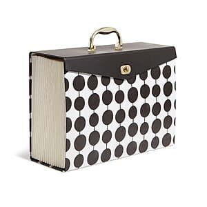 19-Pocket U Brands Expandable Letter Size File Folder (Black/White/Gold) $2.50