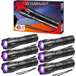 6-Pk Staaricc 395nm UV Black Light Flashlight $13.50