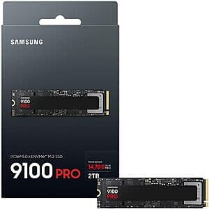 2TB Samsung 9100 PRO M.2 2280 PCIe 5.0x4 NVMe Solid State Drive $190 + Free Shipping