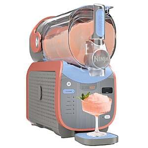 Ninja SLUSHi MAX Smart Frozen Drink Maker in gray with 150 oz capacity, countertop frozen beverage appliance.
